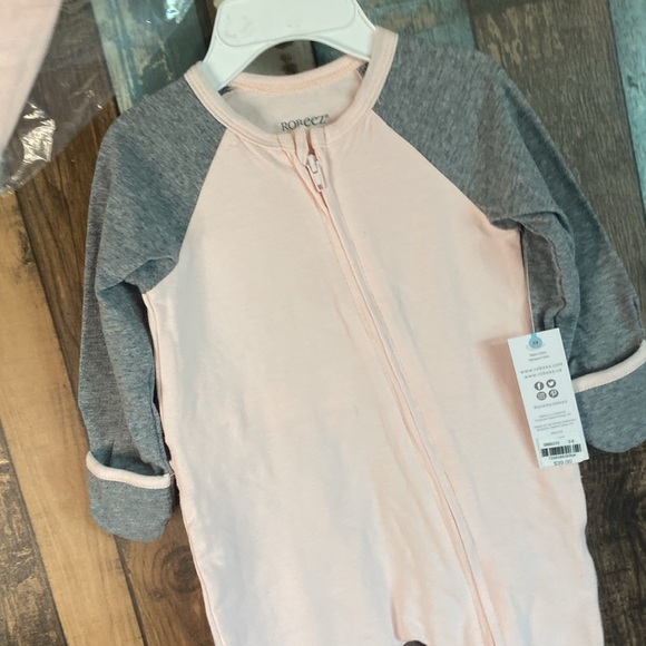 🐰Organic cotton pink bunny onsie with rollable feet and hand - Picture 8 of 16